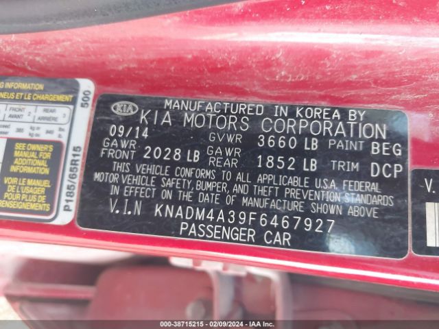 Photo 8 VIN: KNADM4A39F6467927 - KIA RIO 