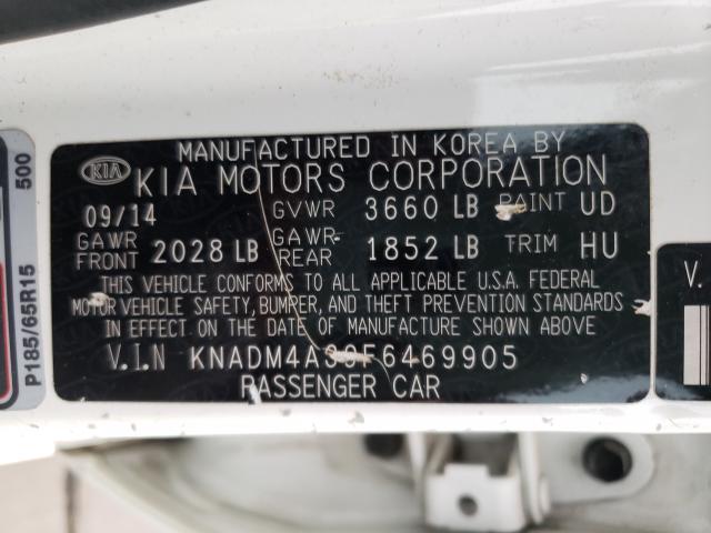 Photo 9 VIN: KNADM4A39F6469905 - KIA RIO LX 