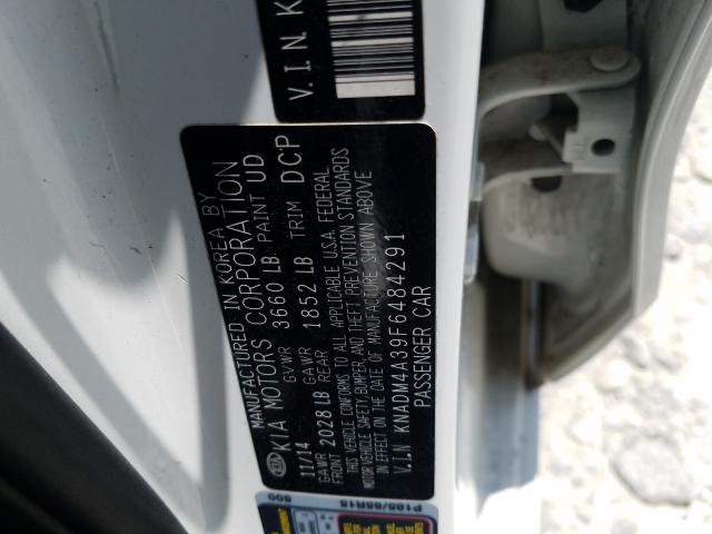 Photo 9 VIN: KNADM4A39F6484291 - KIA RIO LX 