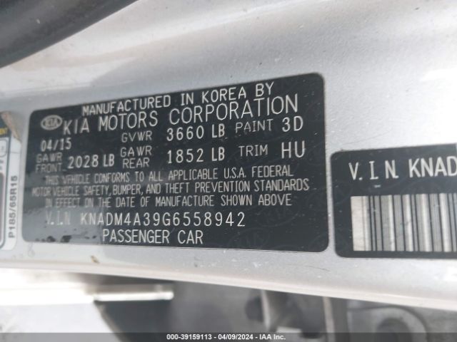 Photo 8 VIN: KNADM4A39G6558942 - KIA RIO 