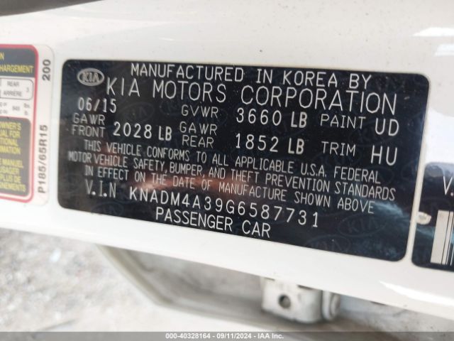 Photo 8 VIN: KNADM4A39G6587731 - KIA RIO 