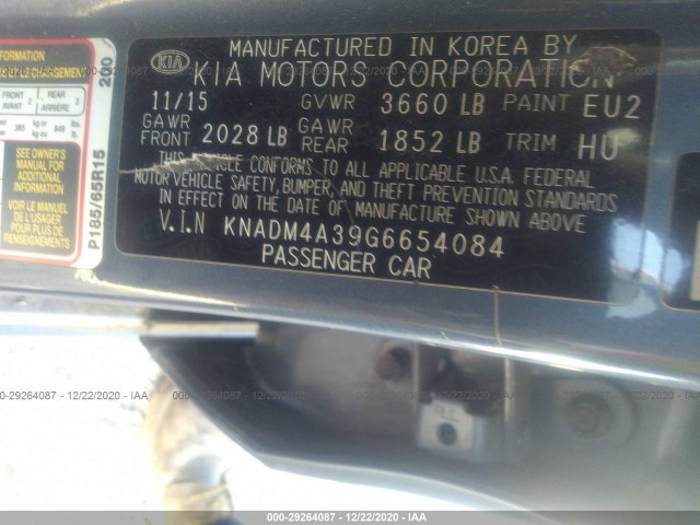 Photo 8 VIN: KNADM4A39G6654084 - KIA RIO 