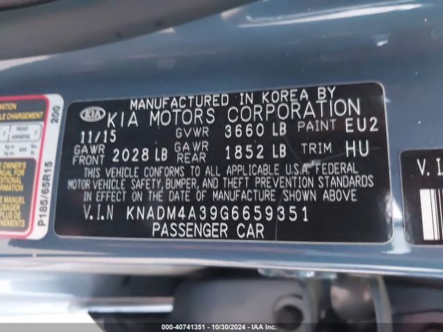 Photo 8 VIN: KNADM4A39G6659351 - KIA RIO 