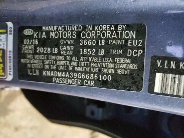 Photo 9 VIN: KNADM4A39G6686100 - KIA RIO LX 