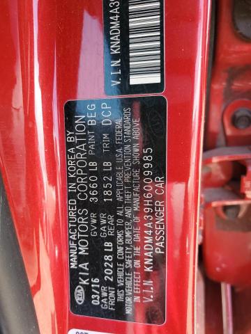 Photo 11 VIN: KNADM4A39H6009985 - KIA RIO LX 