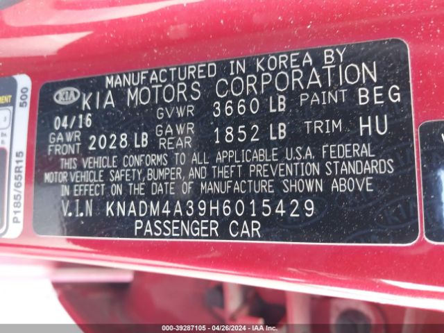 Photo 8 VIN: KNADM4A39H6015429 - KIA RIO 