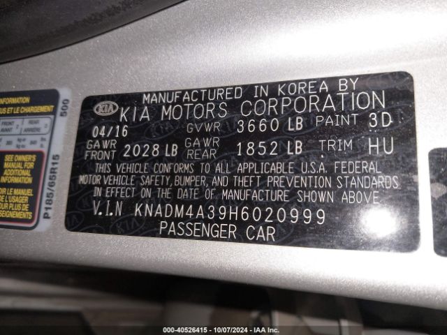 Photo 8 VIN: KNADM4A39H6020999 - KIA RIO 