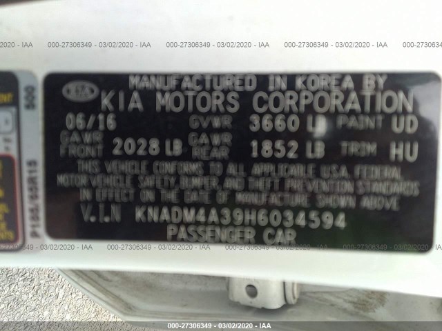 Photo 8 VIN: KNADM4A39H6034594 - KIA RIO 