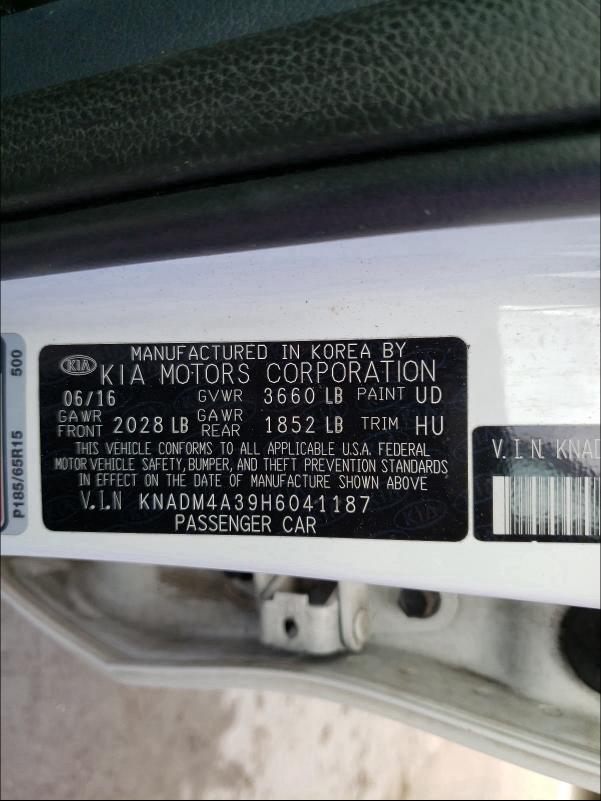 Photo 9 VIN: KNADM4A39H6041187 - KIA RIO LX 