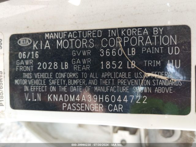 Photo 8 VIN: KNADM4A39H6044722 - KIA RIO 