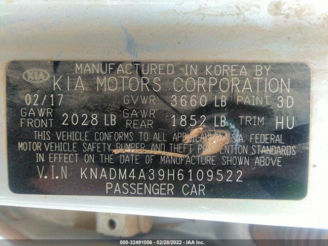 Photo 8 VIN: KNADM4A39H6109522 - KIA RIO 