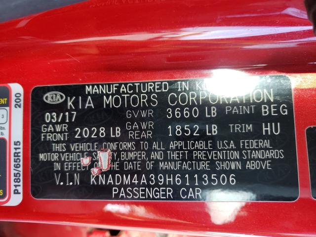 Photo 9 VIN: KNADM4A39H6113506 - KIA RIO LX 