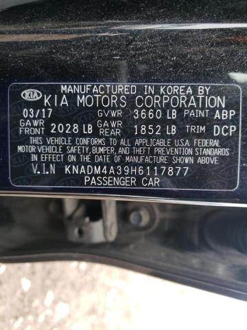 Photo 9 VIN: KNADM4A39H6117877 - KIA RIO LX 