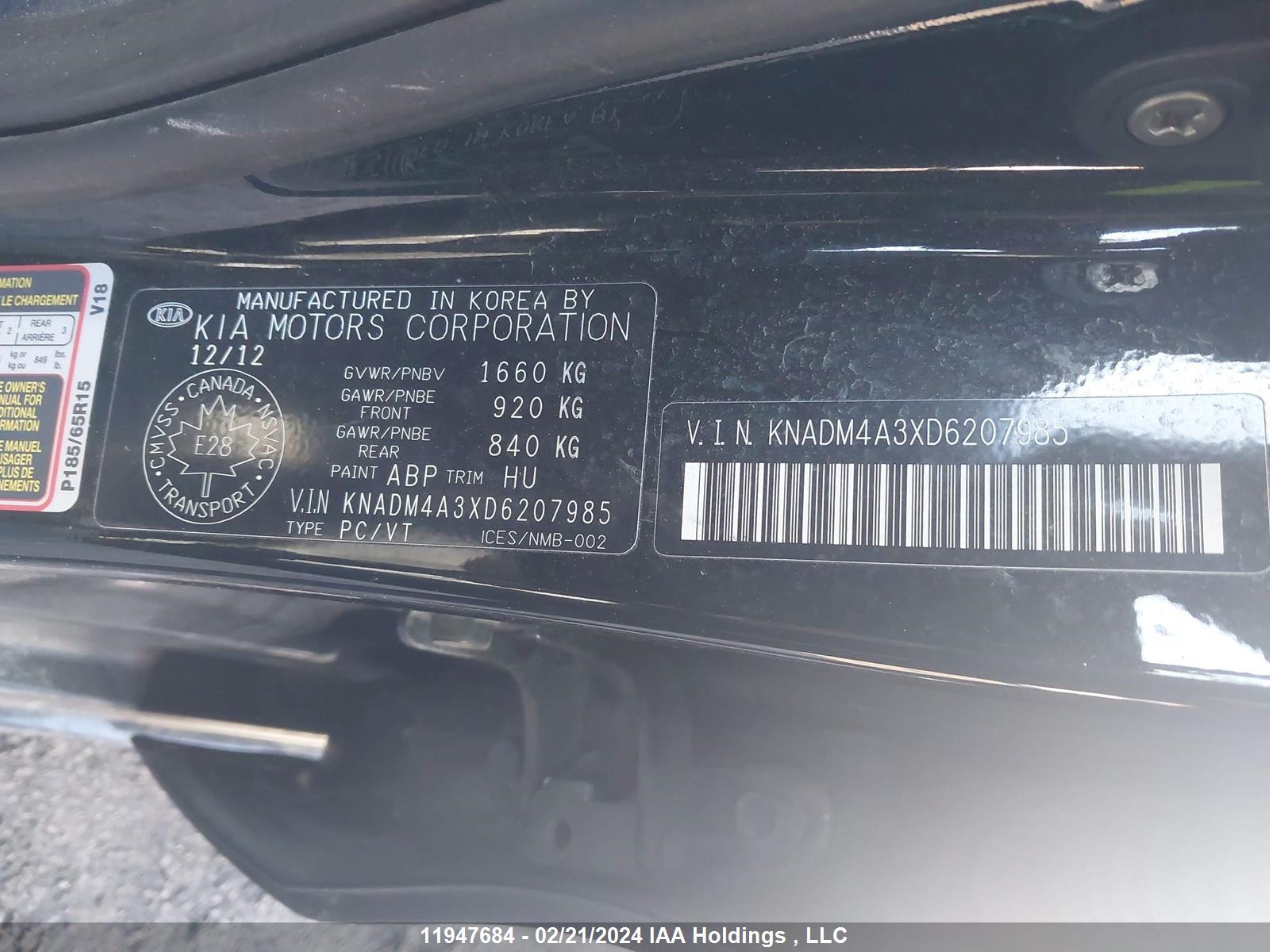 Photo 8 VIN: KNADM4A3XD6207985 - KIA RIO 