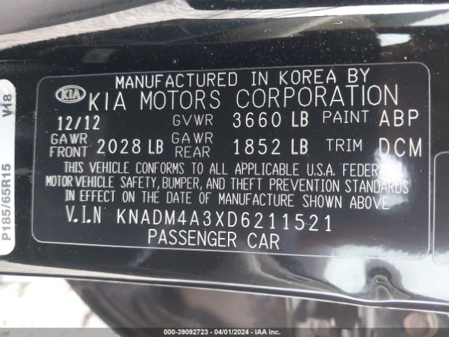 Photo 8 VIN: KNADM4A3XD6211521 - KIA RIO 