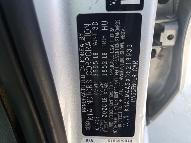 Photo 9 VIN: KNADM4A3XD6213933 - KIA RIO LX 