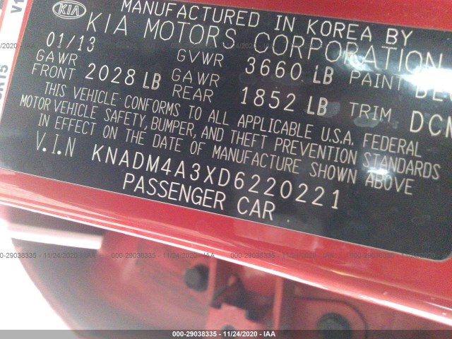 Photo 8 VIN: KNADM4A3XD6220221 - KIA RIO 