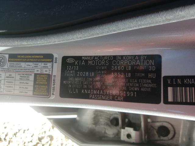 Photo 9 VIN: KNADM4A3XE6351991 - KIA RIO LX 