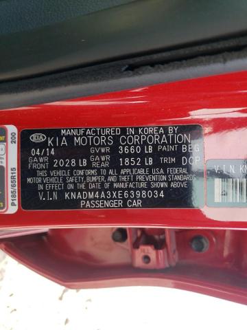 Photo 9 VIN: KNADM4A3XE6398034 - KIA RIO LX 