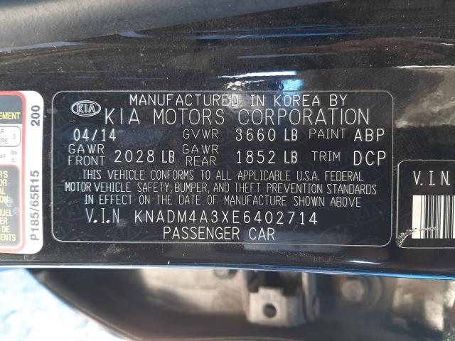 Photo 9 VIN: KNADM4A3XE6402714 - KIA RIO LX 