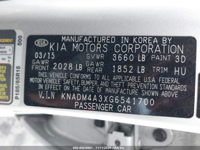 Photo 8 VIN: KNADM4A3XG6541700 - KIA RIO 