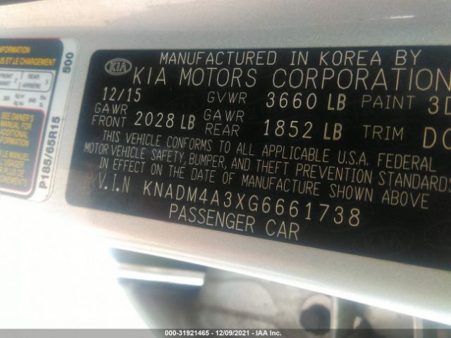 Photo 8 VIN: KNADM4A3XG6661738 - KIA RIO 