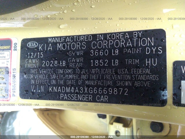 Photo 8 VIN: KNADM4A3XG6669872 - KIA RIO 