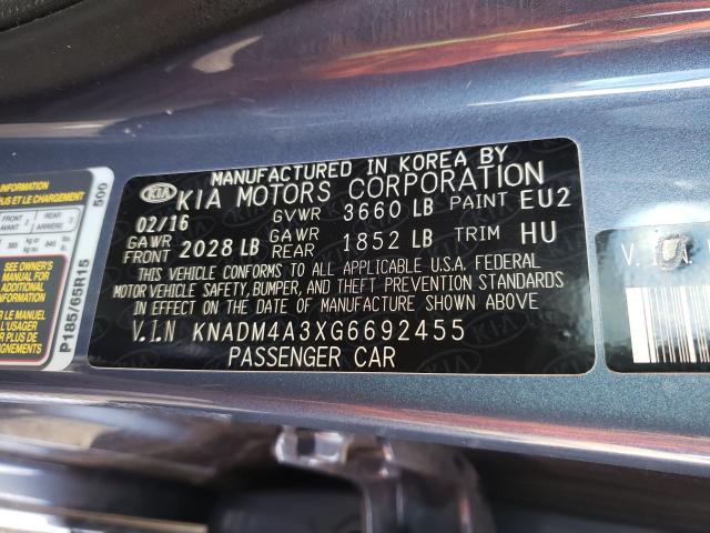 Photo 9 VIN: KNADM4A3XG6692455 - KIA RIO LX 