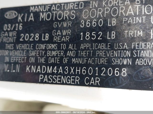 Photo 8 VIN: KNADM4A3XH6012068 - KIA RIO 