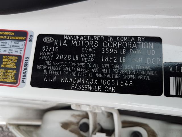 Photo 9 VIN: KNADM4A3XH6051548 - KIA RIO LX 