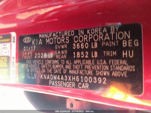 Photo 8 VIN: KNADM4A3XH6100392 - KIA RIO 