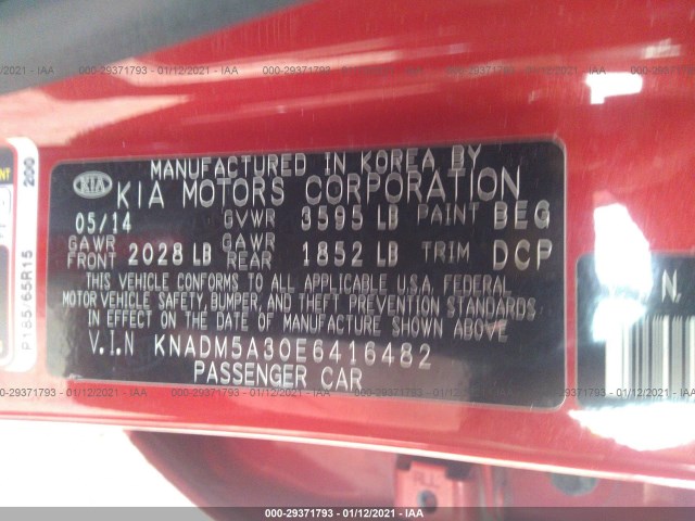 Photo 8 VIN: KNADM5A30E6416482 - KIA RIO 