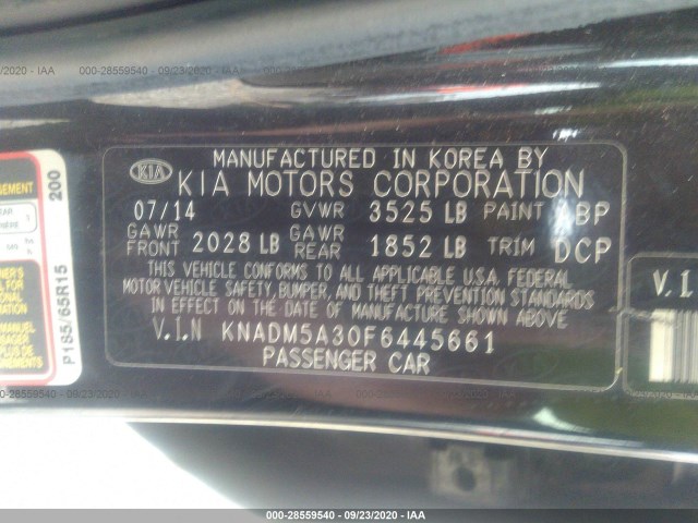 Photo 8 VIN: KNADM5A30F6445661 - KIA RIO 