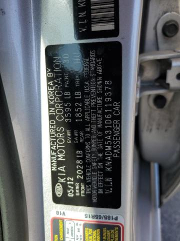 Photo 12 VIN: KNADM5A31D6119378 - KIA RIO 