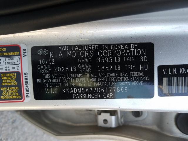 Photo 9 VIN: KNADM5A32D6177869 - KIA RIO LX 