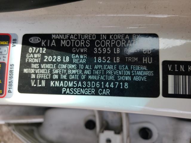 Photo 9 VIN: KNADM5A33D6144718 - KIA RIO LX 