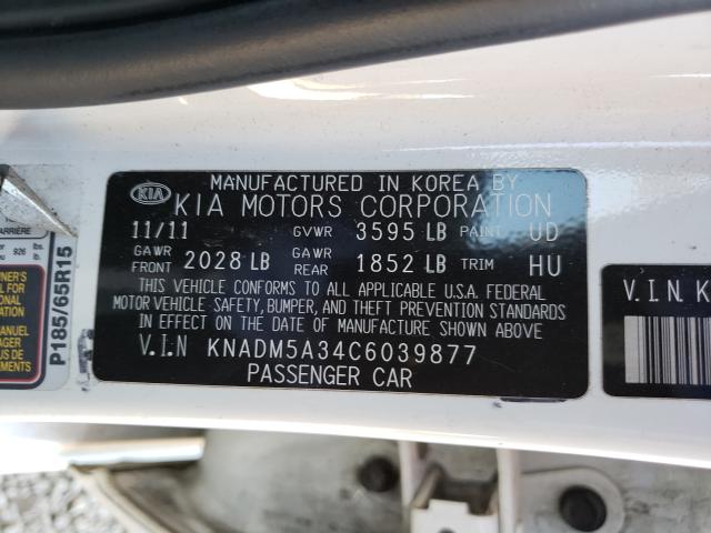 Photo 9 VIN: KNADM5A34C6039877 - KIA RIO LX 