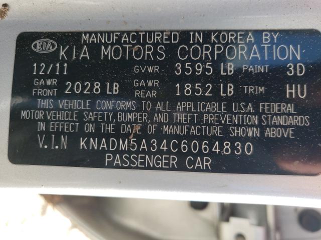 Photo 9 VIN: KNADM5A34C6064830 - KIA RIO LX 