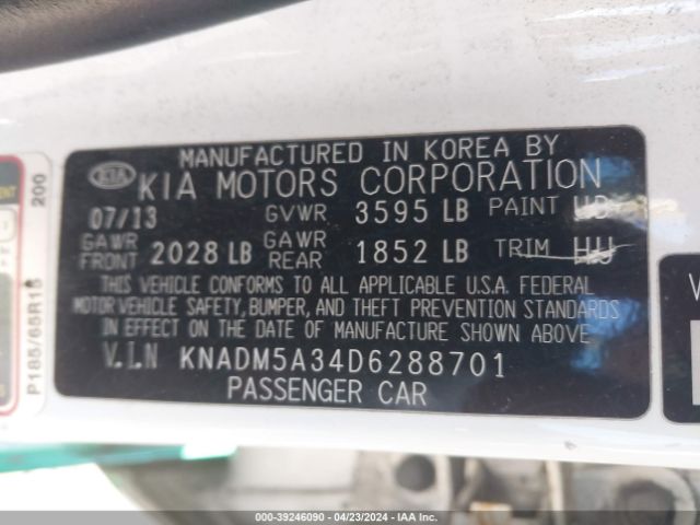 Photo 8 VIN: KNADM5A34D6288701 - KIA RIO 