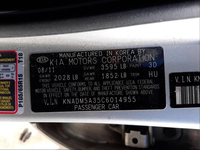 Photo 9 VIN: KNADM5A35C6014955 - KIA RIO LX 