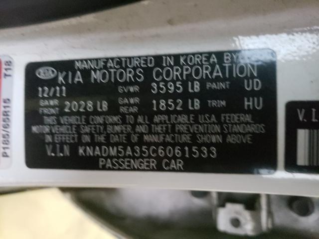 Photo 9 VIN: KNADM5A35C6061533 - KIA RIO LX 