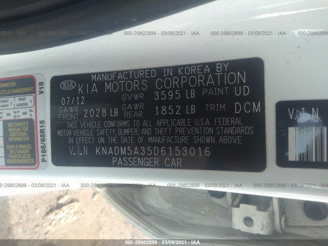 Photo 8 VIN: KNADM5A35D6153016 - KIA RIO LX 