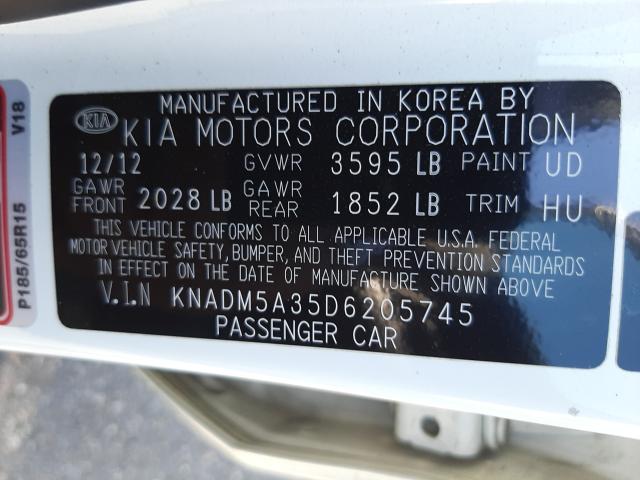 Photo 9 VIN: KNADM5A35D6205745 - KIA RIO LX 