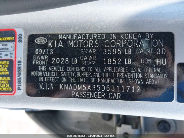 Photo 8 VIN: KNADM5A35D6311712 - KIA RIO 