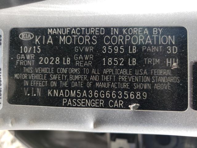 Photo 9 VIN: KNADM5A36G6635689 - KIA RIO LX 