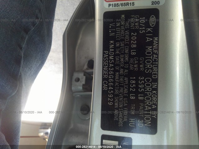 Photo 8 VIN: KNADM5A36G6645929 - KIA RIO 