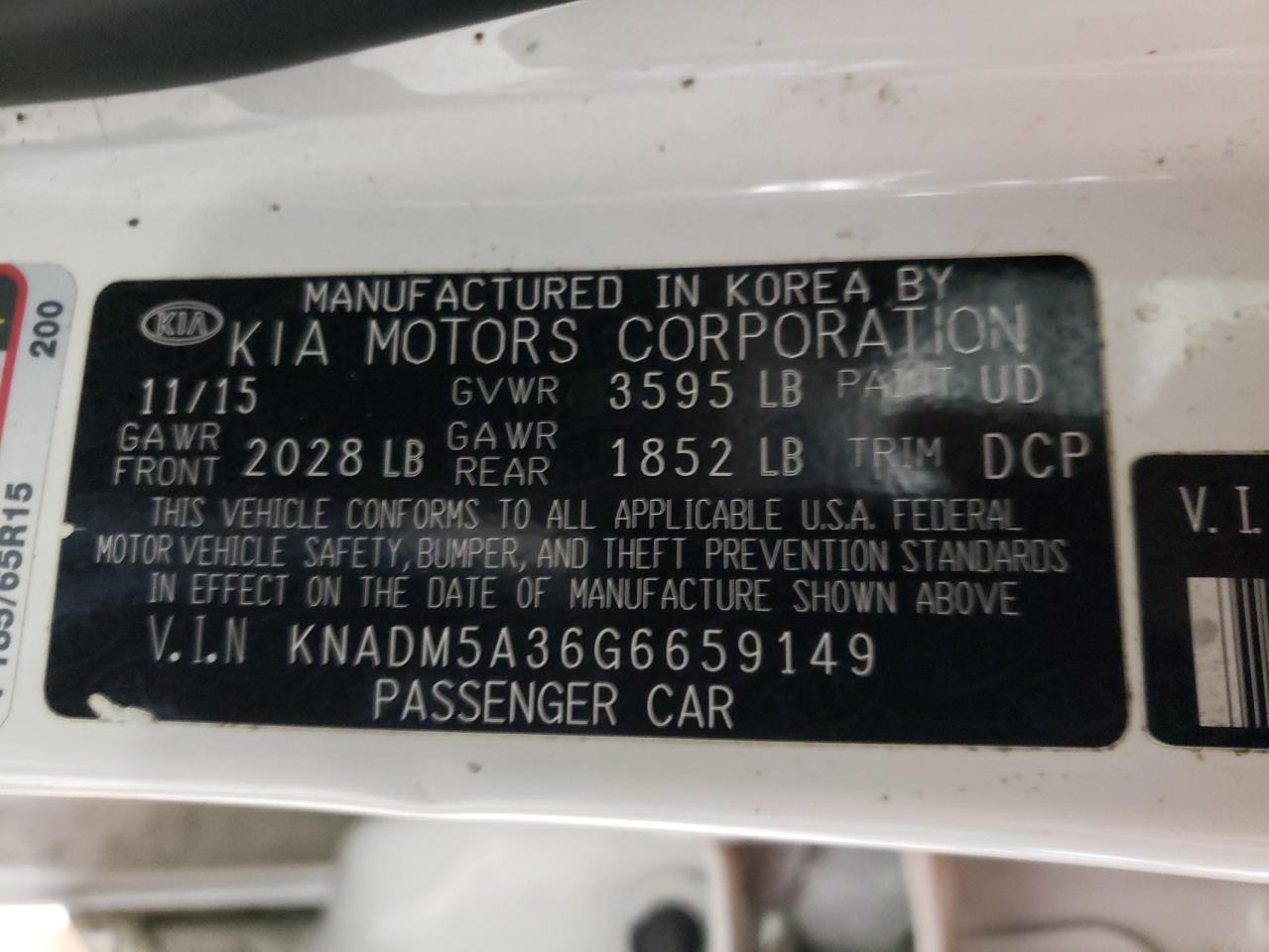 Photo 11 VIN: KNADM5A36G6659149 - KIA RIO 