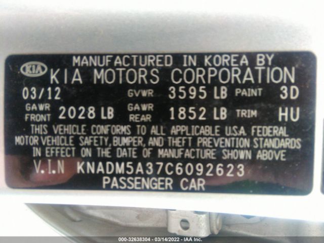 Photo 8 VIN: KNADM5A37C6092623 - KIA RIO 