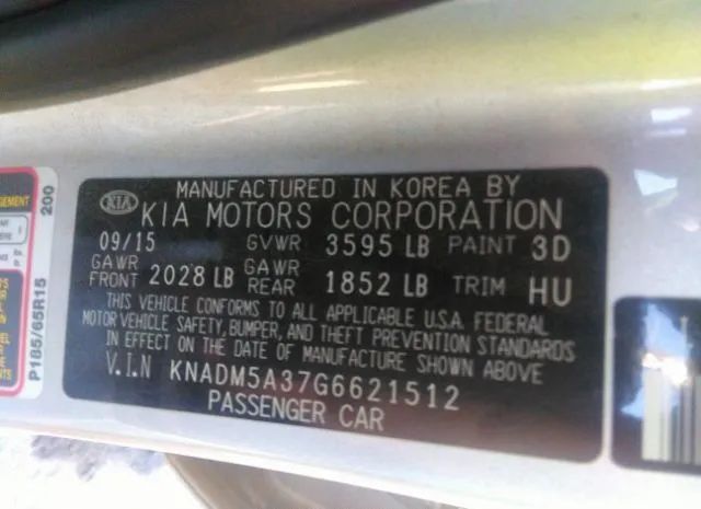 Photo 8 VIN: KNADM5A37G6621512 - KIA RIO 