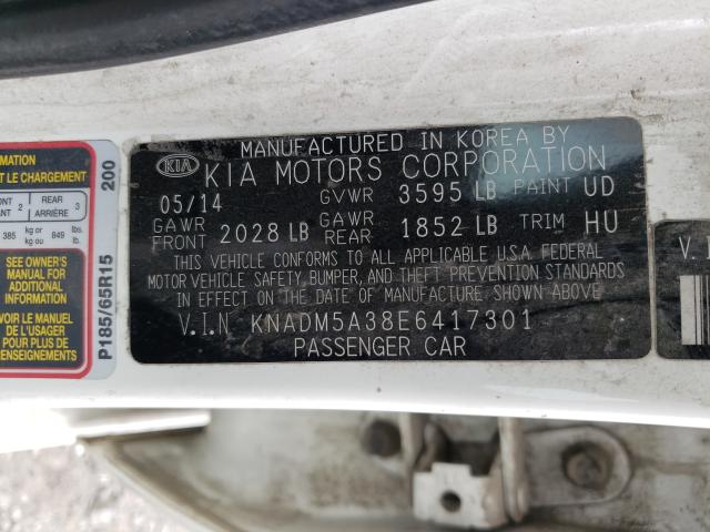 Photo 9 VIN: KNADM5A38E6417301 - KIA RIO LX 